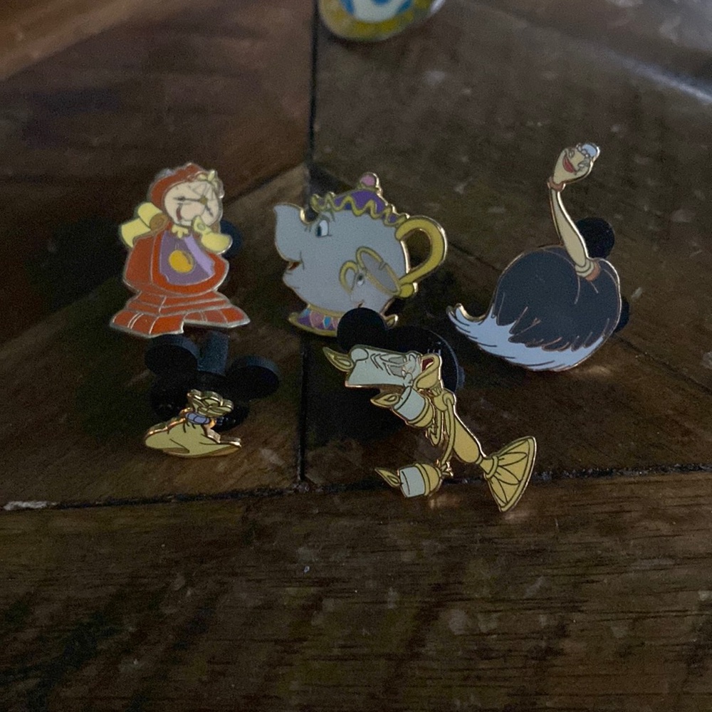 Set of 5 Beauty and The Beast Disney Trading Pins